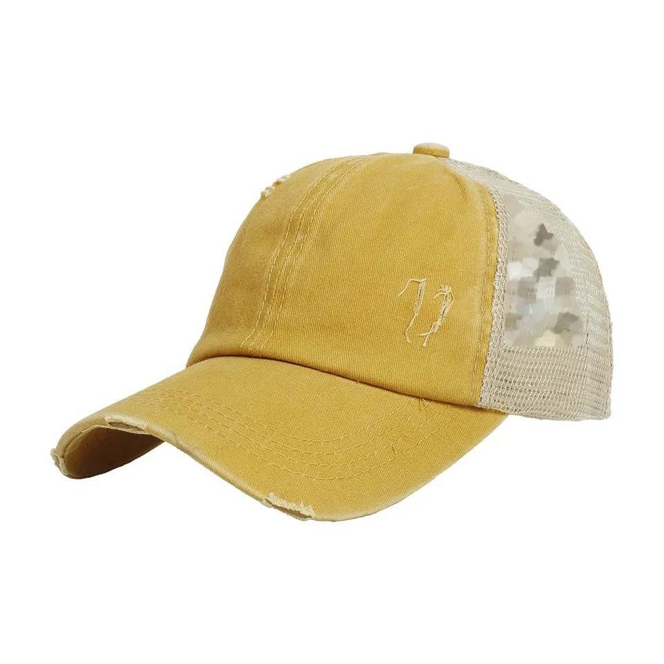 Ponytail Hat with Criss Cross Back Solids