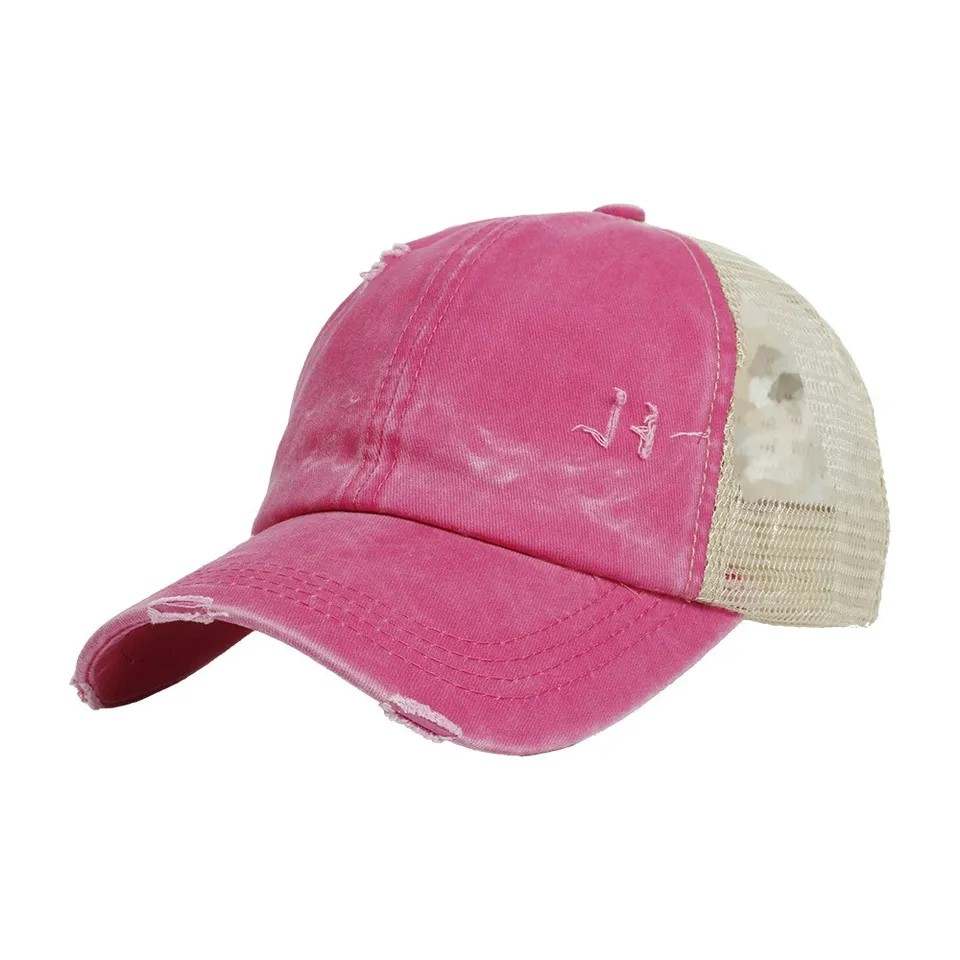 Ponytail Hat with Criss Cross Back Solids