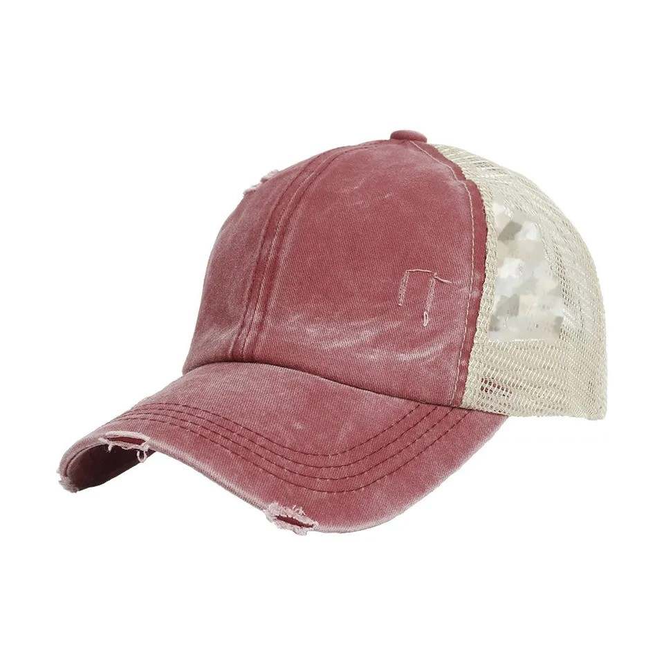 Ponytail Hat with Criss Cross Back Solids